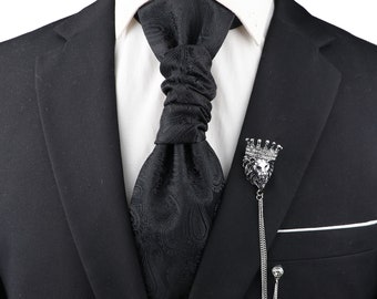 Tassel Brooch For Men Deer Brooch Suit Shirt Collar Chain Lapel Men Wedding Banquet Pin Lion Dragon Deer Retro Wedding Dinner Accessories
