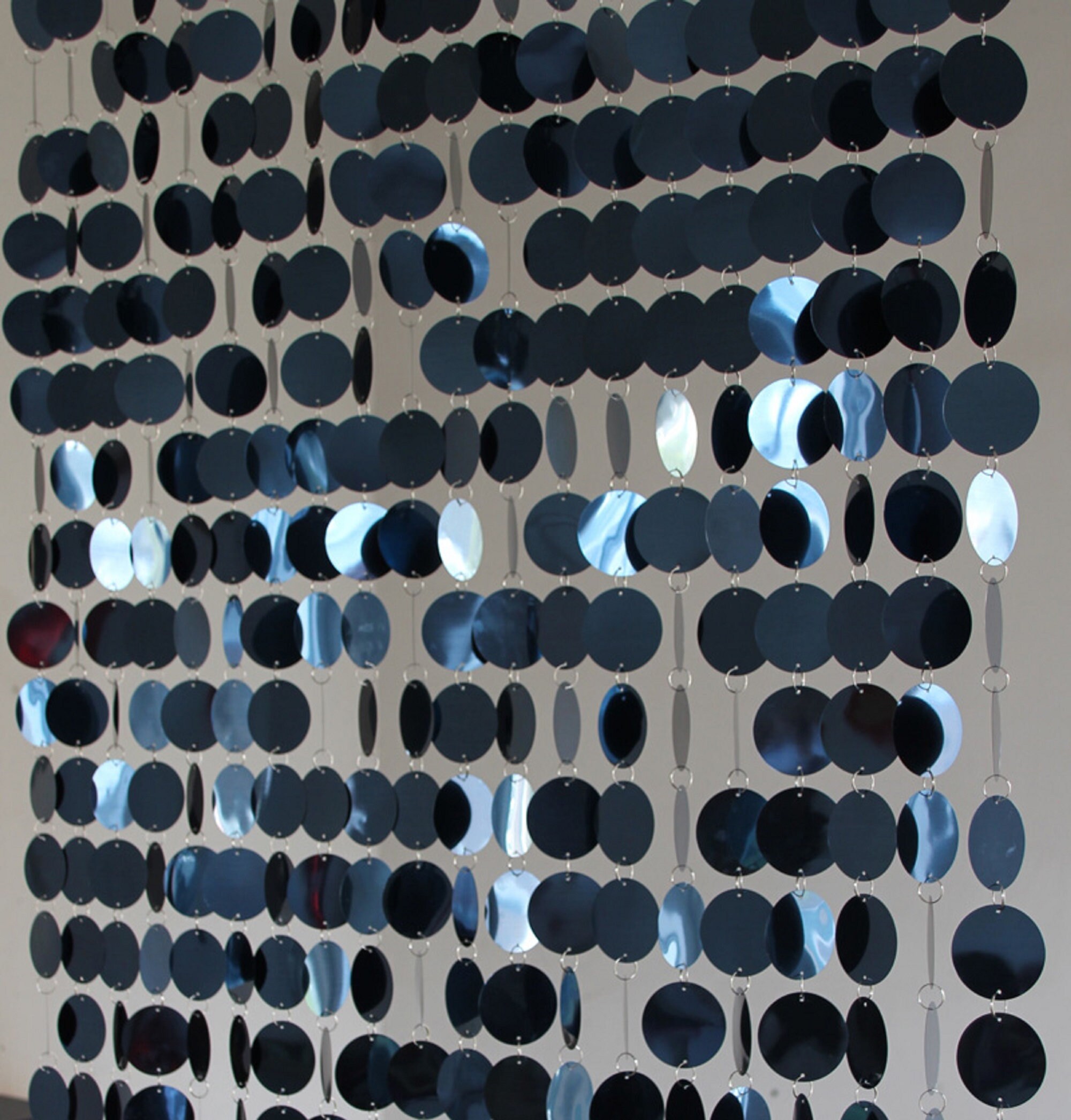 Cyan Blue Sequin Curtain: PVC Festival Party Decor