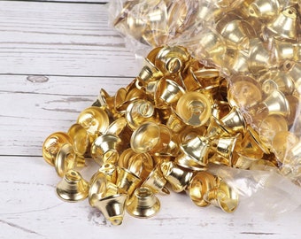 10 | 20 | 100Pcs Mini Gold Silver Jingle Bell Christmas Tree Decoration Pet Hanging Metal Bell DIY Handmade Bell Crafts Accessories Decor