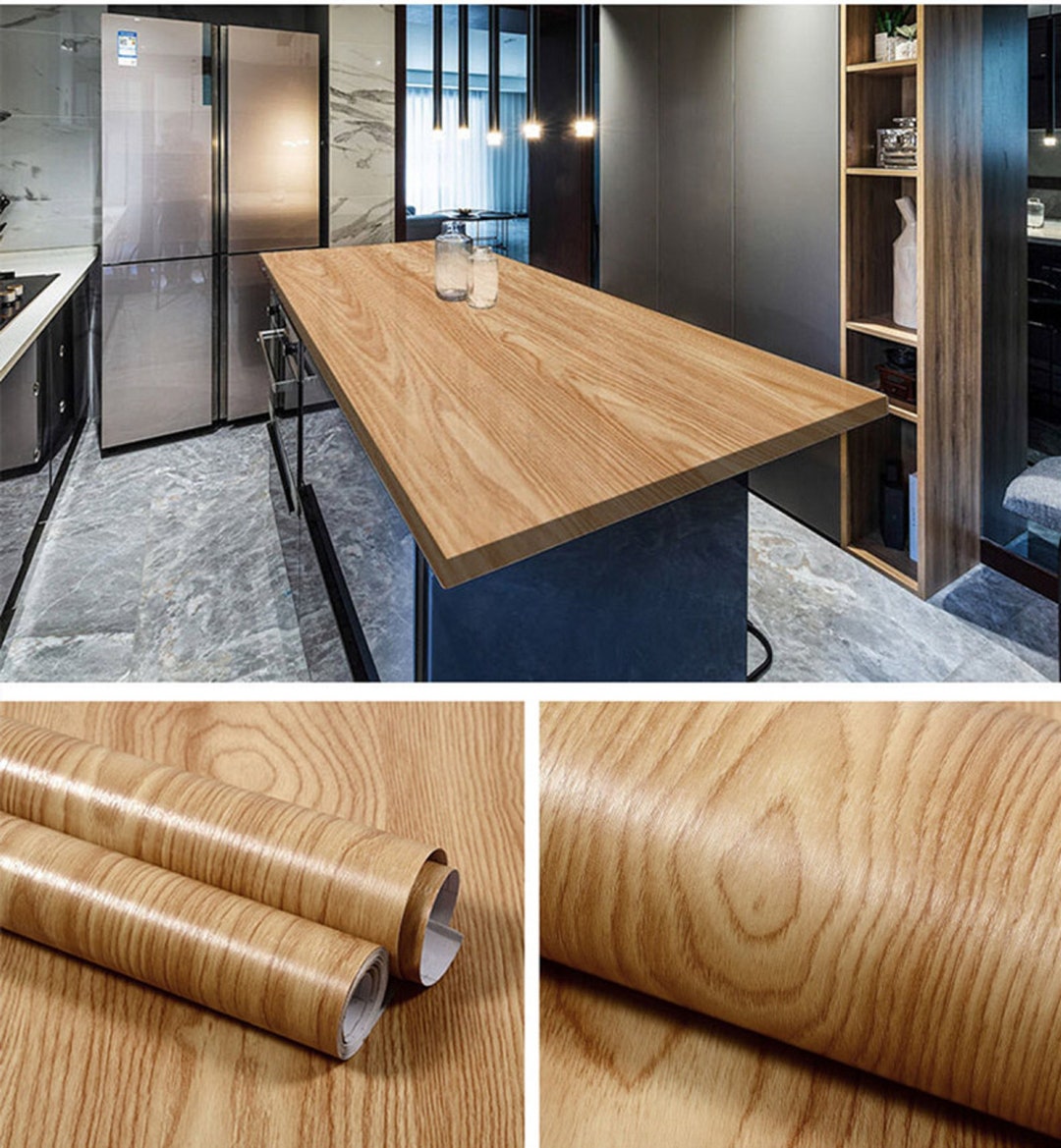 Self Adhesive Wood Grain Sticker Home Decor Furniture Waterproof Vinyl