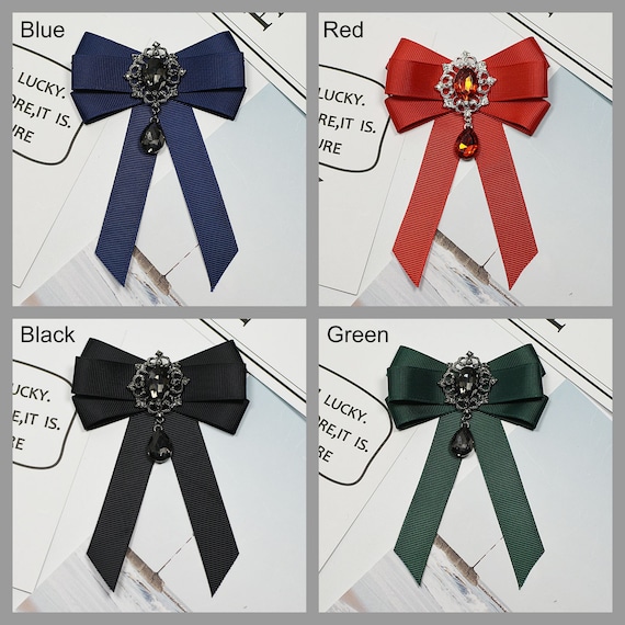 Qinlee Fiocco Spilla Strass Fiocco Di Neve Papillon Bow