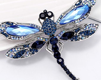 Crystal Brooch Vintage Dragonfly Fox Brooches for Women High Grade Fashion Insect Brooch Pins Coat Accessories Animal Jewelry Gifts Women