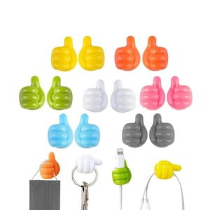 16 Stück / 10 Stück Selbstklebende Wandhaken Dekoration Haken Kreative Silikon Daumen Schlüssel Aufhänger Haken Home Office Daten Kabel Clip Draht Schreibtisch Organizer