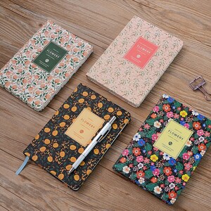 Agenda planificador semanal de 4 colores 2018 material de oficina escolar cuaderno Vintage Pu-cuero estampado flores cuaderno diario libro