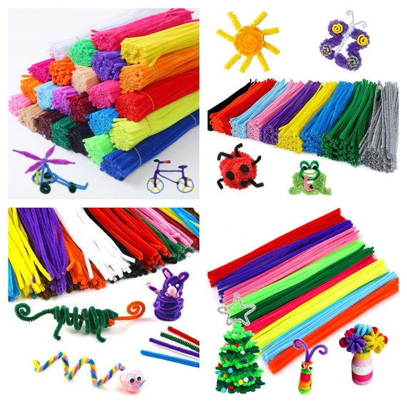 100Pcs Coloured Chenille Stems Pipe Cleaners Child Craft Supplies DIY 6mm x  30cm