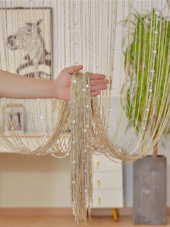 Crystal Beaded String Curtain Home Decor Tassel Fringe Door