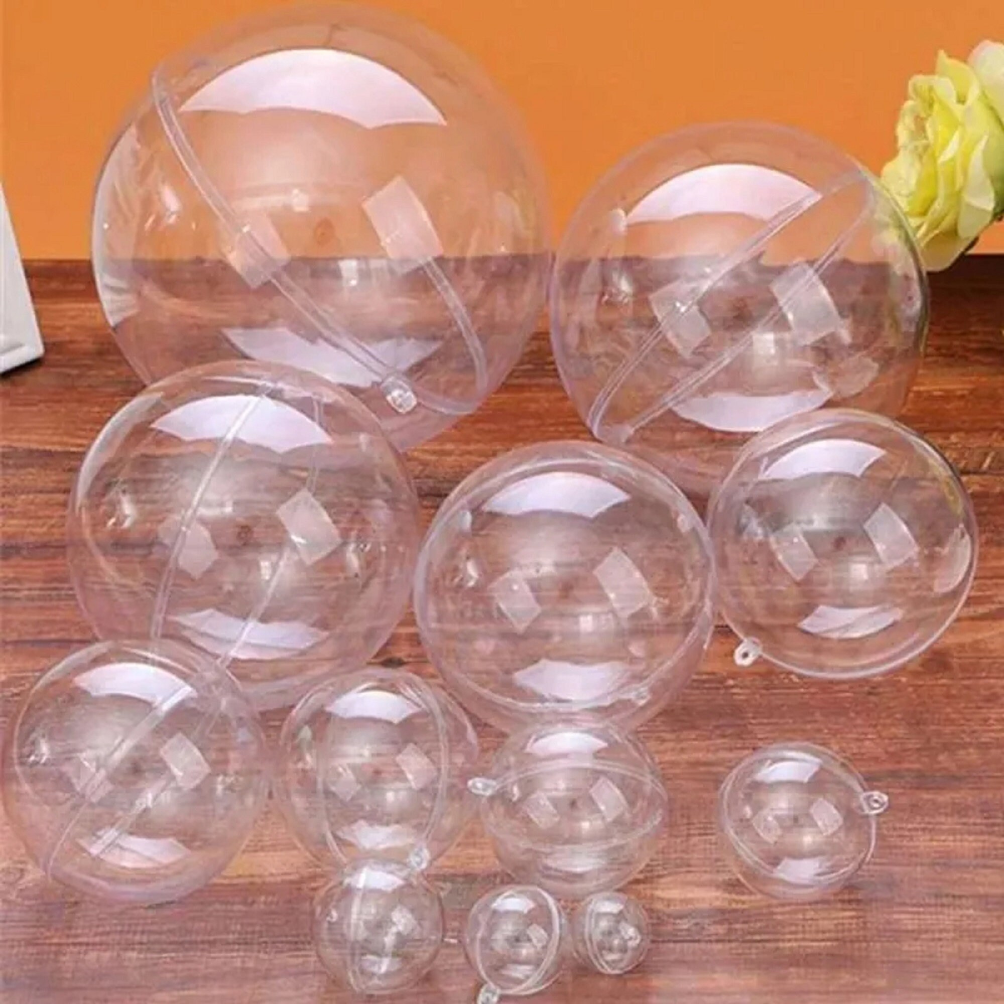 thumbnail image 2 of 2x 30mm Clear Acrylic Sphere Balls – Polished Perspex For Juggling & Crafts 2 of 5