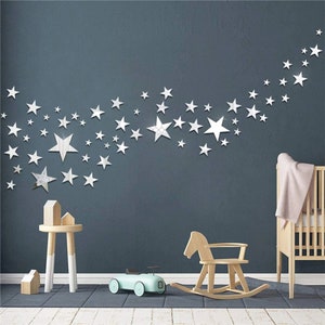 Acrylique Étoile Miroir Sticker Mural Réfléchissant Étanche Miroir Autocollants Salon Chambre Fond Mur Décor À La Maison Sticker Mural 40/20 PCS