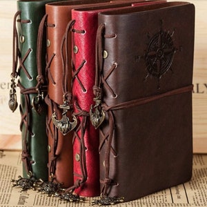 Cuaderno espiral Retro, Bloc de notas, anclas de pirata Vintage, libro de notas de cuero PU, papelería reemplazable, regalo, diario de viajero