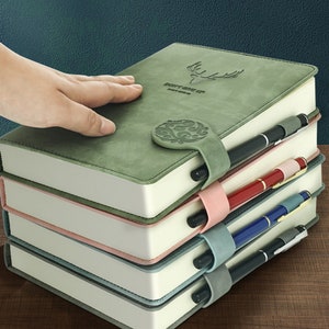 Cuaderno de notas A5 de 200 páginas, estilo retro, para oficina, trabajo, negocios, de cuero suave, para diario, material escolar, papelería