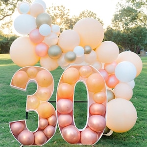 Numeri da 0 a 9, 73 cm, gigante, per compleanno, palloncino, riempimento, cornice fai da te, per festa di compleanno, baby shower, matrimonio, palloncino, numero, cornice, scatola
