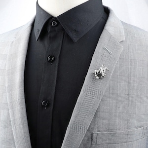Pin de solapa de cobre para hombre: broche elegante para traje, accesorio de fiesta