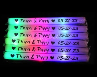 Free Customizable Led Glow Sticks 12/15/30/60/120Pcs Bulk Colorful LED Glow Sticks LED Glow Foam Stick Cheer Tube Dark Light Birthday Gifts