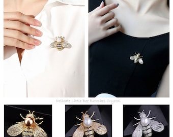 Unique Little Bee Brooches Brooch Design Insect Series Brooch Women Delicate Crystal Rhinestone Pin Brooch Jewelry Gifts For Girl