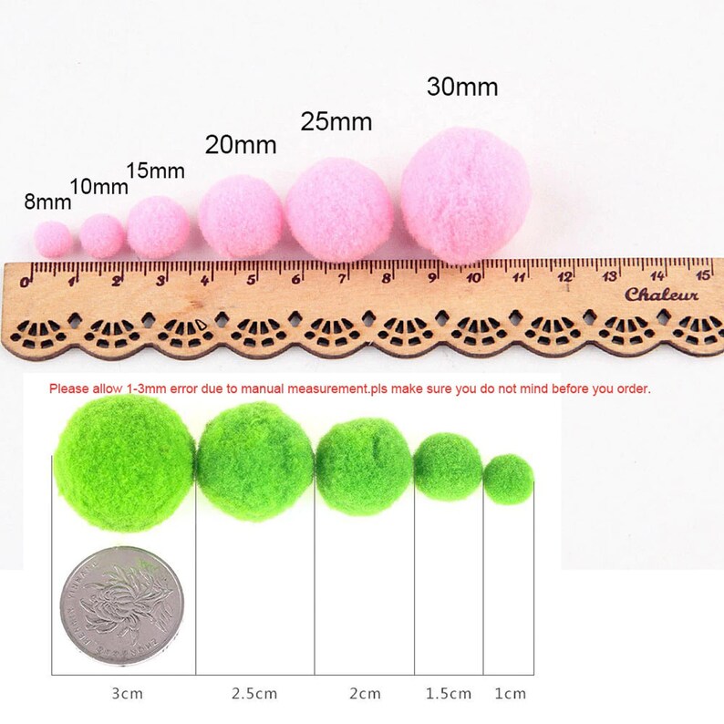 Nijito - 200Pcs Mini Fluffy Soft Pom Poms Ball Kids Toys Wedding Home Decoration Diy Craft Supplies Sewing Accessories I.689656249