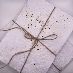 Jardín Secreto / Papel para plantar hecho a mano / Bordes deshilachados reciclados A5 / Scrapbooking, diario, collage / Regalo ecológico para boda o dama de honor