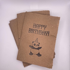¡Que tengas un cumpleaños fantástico! Tarjetas de felicitación de papel hechas a mano. Tarjetas de cumpleaños. Juego de 5. Papel 100 % reciclado con bordes desbarbados. Regalos y notas.