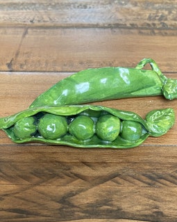 Ceramic Peapods Handmade Vegetable Decor, Kitchen Accent, Tiered