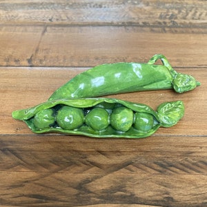 Ceramic Peapod Vegetable Kitchen Home Decor Handmade Porcelain Pottery