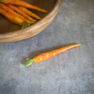 Ceramic Carrots Orange Root Vegetable Kitchen Tiered Tray Kitchen Home Decor Handmade Porcelain Pottery Gift For Foodie Chef Faux Food