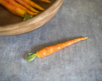 Ceramic Carrots Orange Root Vegetable Kitchen Tiered Tray Kitchen Home Decor Handmade Porcelain Pottery Gift For Foodie Chef Faux Food