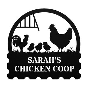 Personalized Chicken Coop Sign, Custom Name Hen House Metal Wall Art,  Welcome Sign For Our Little Coop Farm House Decor, Chicken Lover Gift