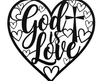 God Is Love Metal Sign: Christian Home Decor, Bible Verse Art