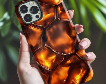 Tortoise Shell Phone Case, Aesthetic Tortoiseshell Print Mobile Cover For Iphone 16 15 14 13 Plus Pro Max, Samsung Pixel, Birthday Gift Idea