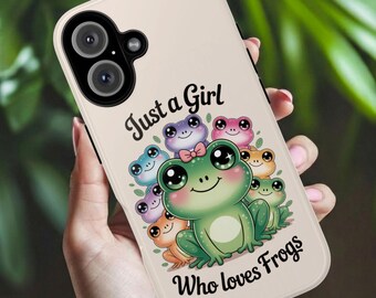 Cute Frog Phone Case, Kawaii Mobile Cover For iPhone, Samsung, Pixel, Birthday Gift For Frog Lover Kid, Teenage Girl, Sister, Daughter
