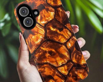 Tortoise Shell Phone Case, Aesthetic Tortoiseshell Print Mobile Cover For Iphone 16 15 14 13 Plus Pro Max, Samsung Pixel, Birthday Gift Idea