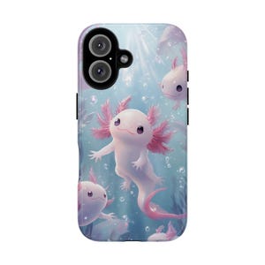 Cute Axolotl Salamander Phone Case, Kawaii Cover, Birthday Gift For Axolotl Lover, Fits Iphone 16 15 14 13 Pro Max, Samsung Galaxy, Pixel