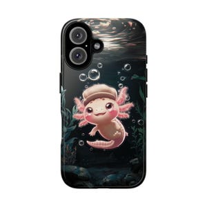 Dapper Axolotl Phone Case for iPhone, Samsung & Pixel, Cute Newsboy Cap Axolotl, Unique Undersea Creature Aquatic Animal Lover Gift For Boys