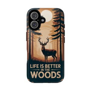 Deer Phone Case, Buck Elk Mobile Cover For iPhone 16 15 14 13 Pro Max Plus Samsung Galaxy Pixel, Birthday Gift Idea For Hikers & Hunter Dad