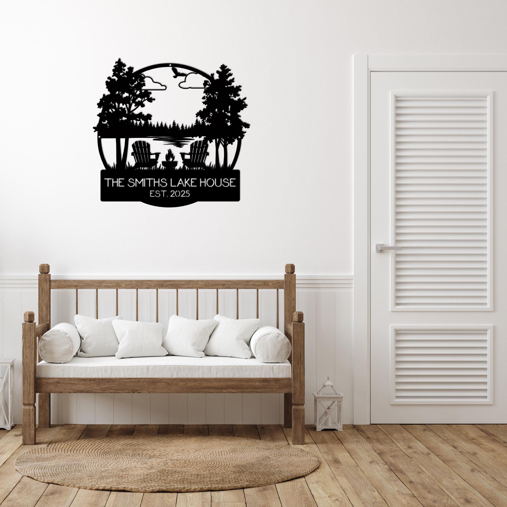 Personalized Lake House Metal Sign, Custom Family Name, Campsite Cabin ...