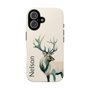 Personalized Deer Phone Case, Buck Elk Mobile Cover For iPhone 16 15 14 13, Samsun Galaxy Pixel, Birthday Gift Idea For Hunter & Rancher Dad