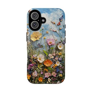 Pressed Flower Print Phone Case, Dried Flower Cover For iPhone 16 Pro Max 15 14 13 12 Mini XS Samsung Galaxy S24 Pixel, Floral Gift For Her