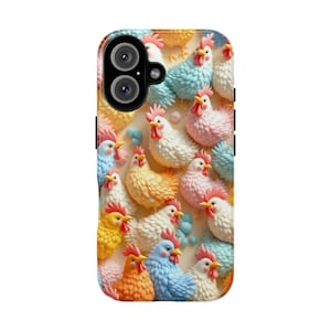 Colorful Chicken Phone Case, Cute Mobile Cover For iPhone, Samsung Galaxy, Pixel, Birthday Gift For Hen Rooster Farm Chicken Lover