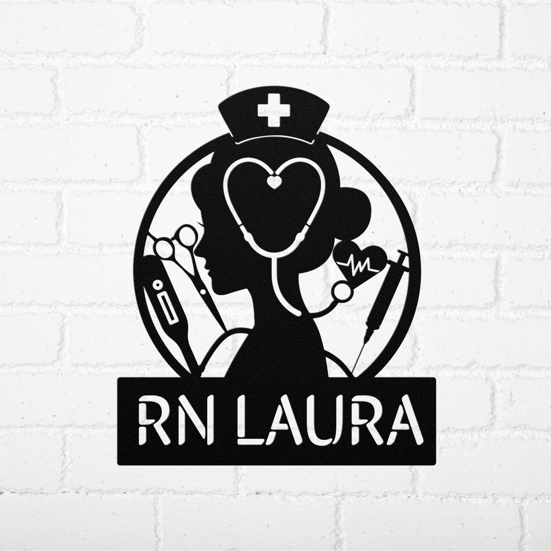 Personalized Nurse Metal Wall Art, Custom Nurse Name Sign Appreciation ...