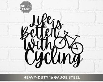 Road Bike Metal Sign, Road Bicycle Biking Metal Wall Art, Bicycle Sign Home Garage Decor, Bike Rider Cycling Decor Gift