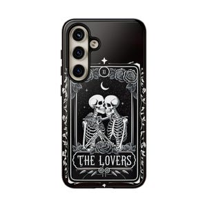 The Lovers - Étui pour portable cartes de tarot, coque gothique pour iPhone 16, 15 14 13, Samsung Galaxy et Pixel, cadeaux d'anniversaire de Saint-Valentin pour couple