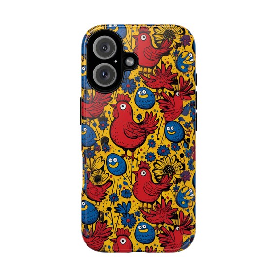 Whimsical Chicken Phone Case for Iphone, Samsung & Pixel, Folk Art Rooster  and Flower Design, Happy Fowl Lover Gift, Farm Animal Accessory - Etsy  Israel
