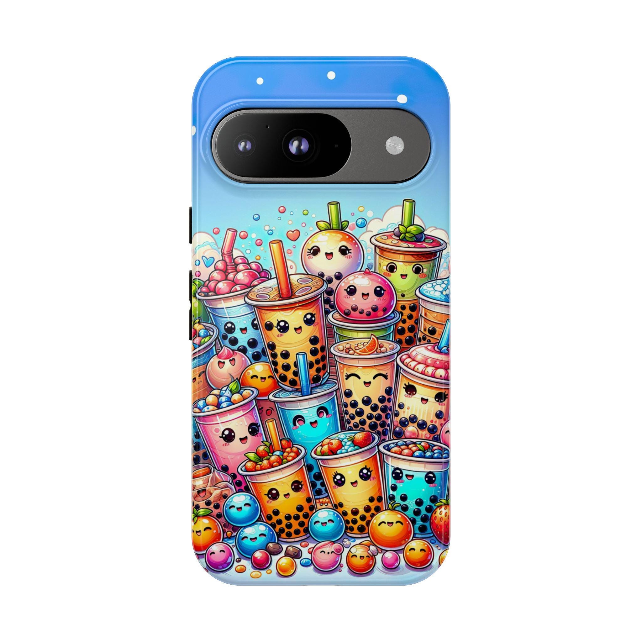 Kawaii Boba Phone Case, Cute Bubble Tea Cover for iPhone 16 Pro Max 15 ...