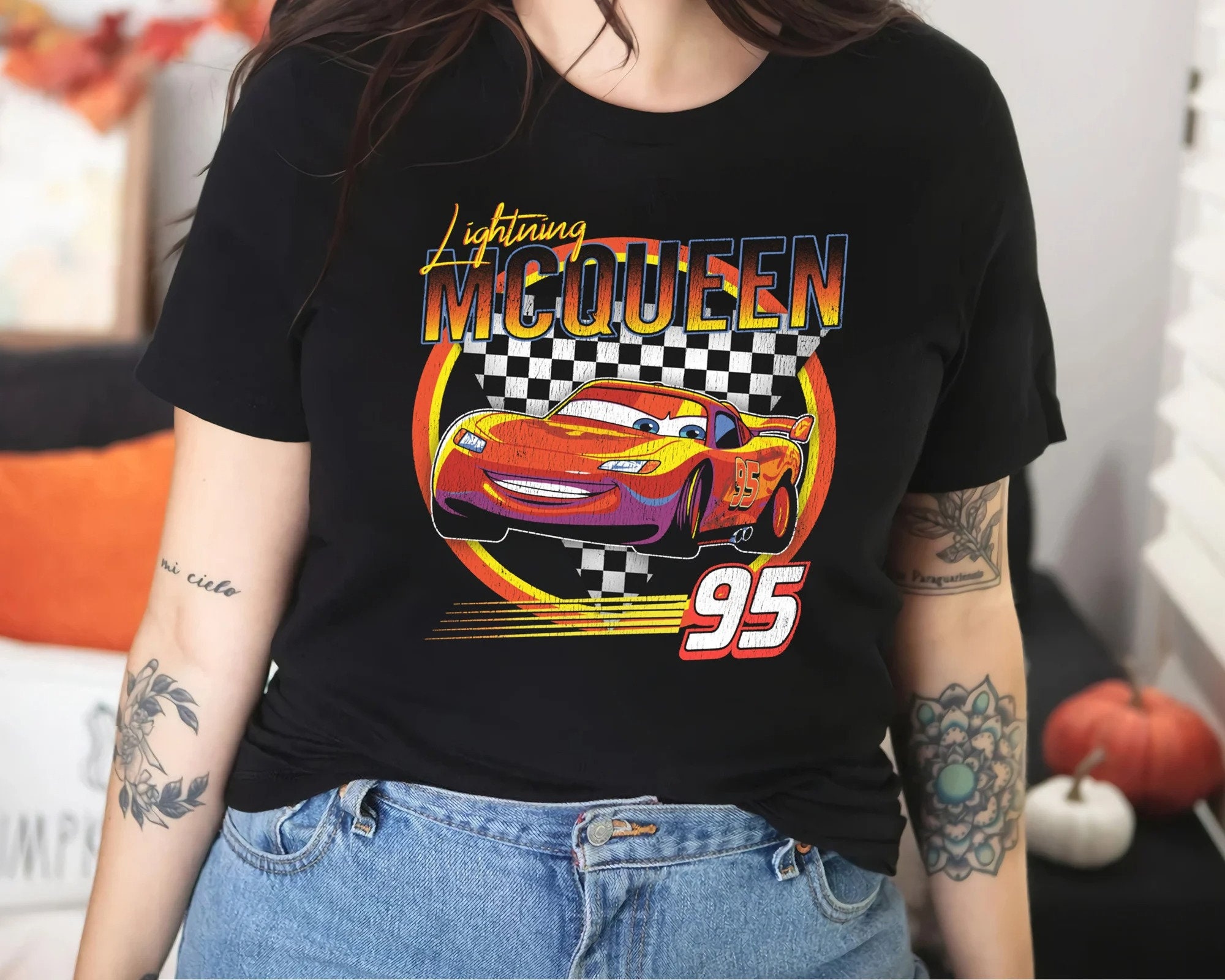 Discover Disney Pixar Cars Lightning McQueen Vintage Race T-Shirt