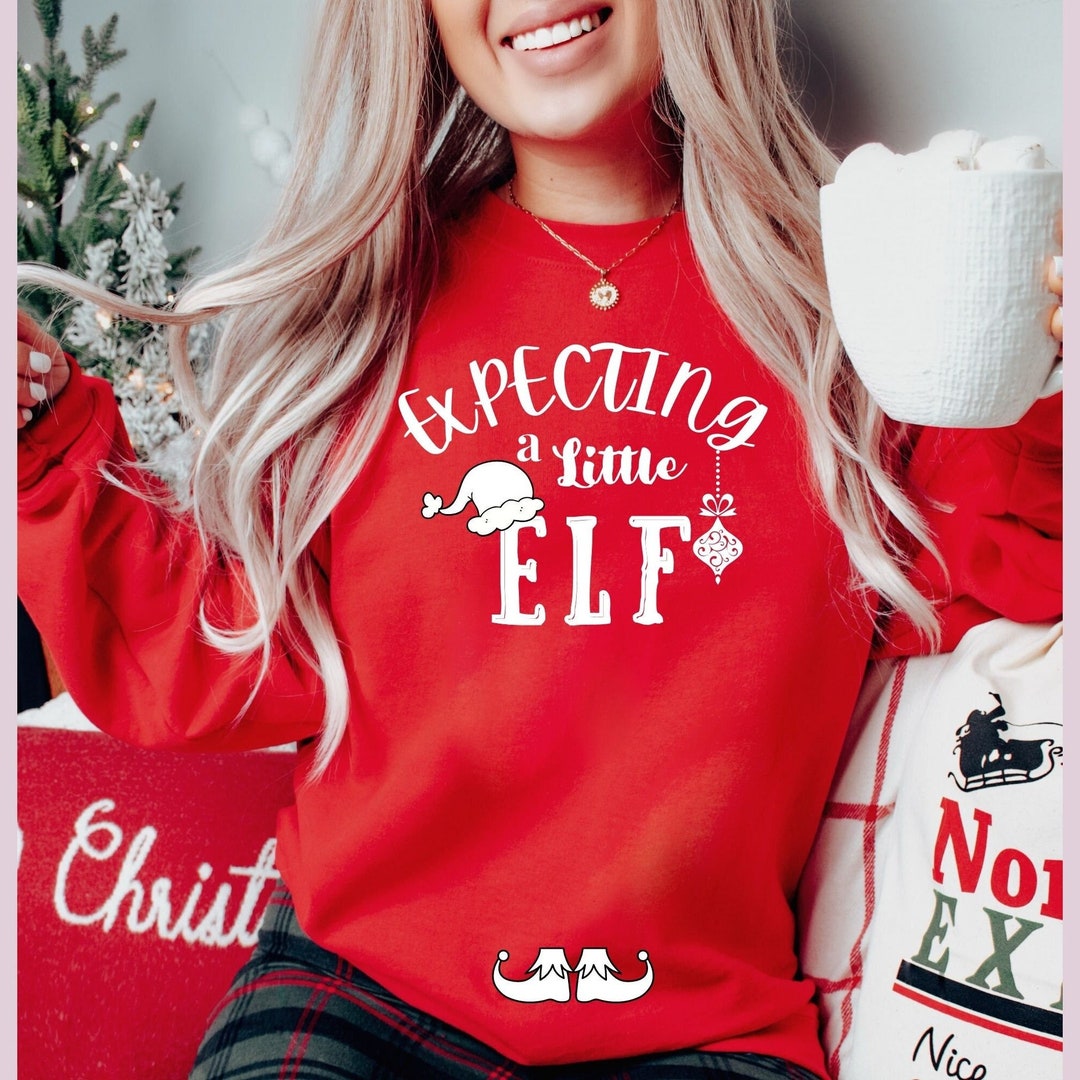 Expecting Elf Pregnancy Announcement Sweatshirt Christmas Etsy
