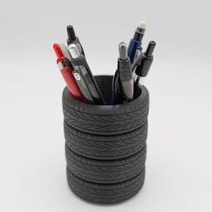 Stacked Tires Pen Holder | Tire Stack | Pencil Cup | Car Guy | Mechanic | Desk Organizer | Multiple Colors