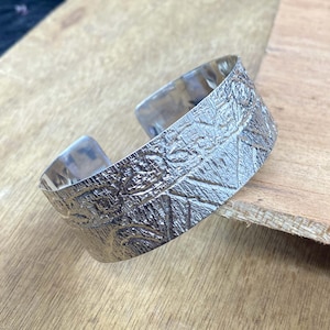 Hammered Sterling Silver Cuff Bracelet: Wide Open Bangle