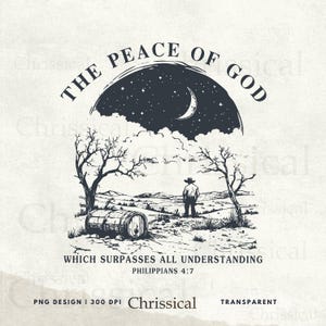 De vrede van God, cowboy en sterren Filippenzen 4:7 christelijk-westerse png, christelijk ontwerp, westers geloof png, bijbelvers, Jesus Lover png