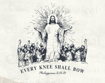 Every Knee Shall Bow Easter Faith Glitter Png, Jesus Easter Png, Christian Easter Png, Faith, Bible Verse , Happy Easter Brushstroke,Amen