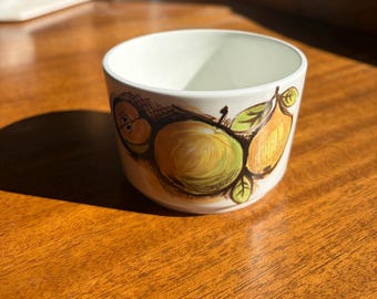 Azucarero vintage J&G Meakin “Eden” – Fabricado en Inglaterra, cerámica con motivos frutales, decoración de cocina estilo cottagecore