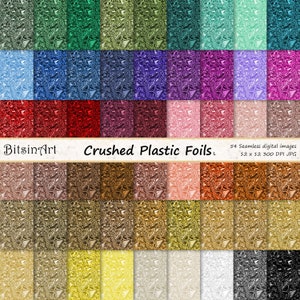 Feuille de plastique broyée Textures sans couture, Papier numérique broyé sans couture, Motifs métalliques en plastique brillant sans couture, 54 couleurs, L
